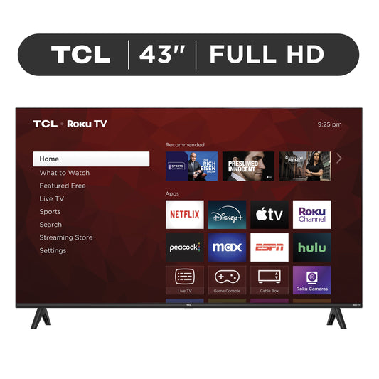 43" Class S3 (43S310R) 1080P FHD LED Smart TV with Roku TV (New)